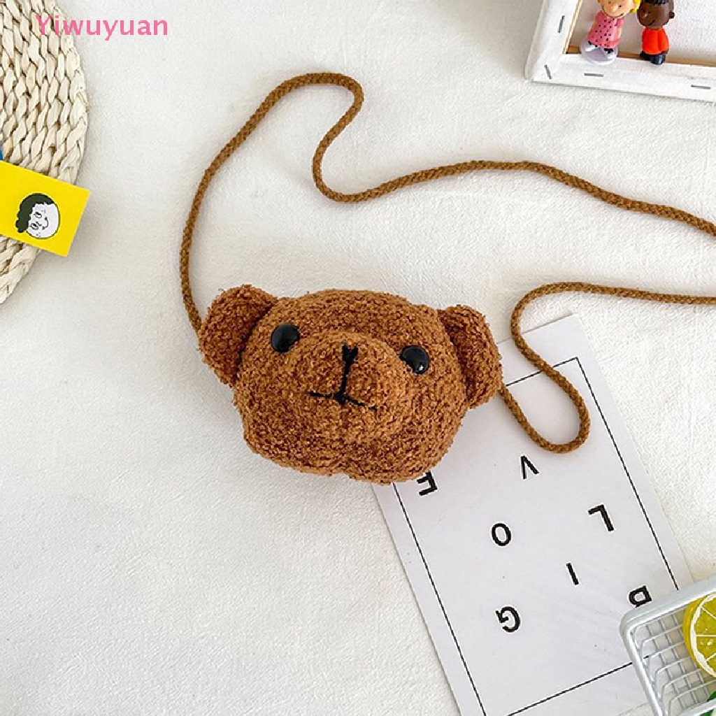 Túi Đeo Chéo Hình Gấu Nhồi Bông Dễ Thương Cho Bé Mới