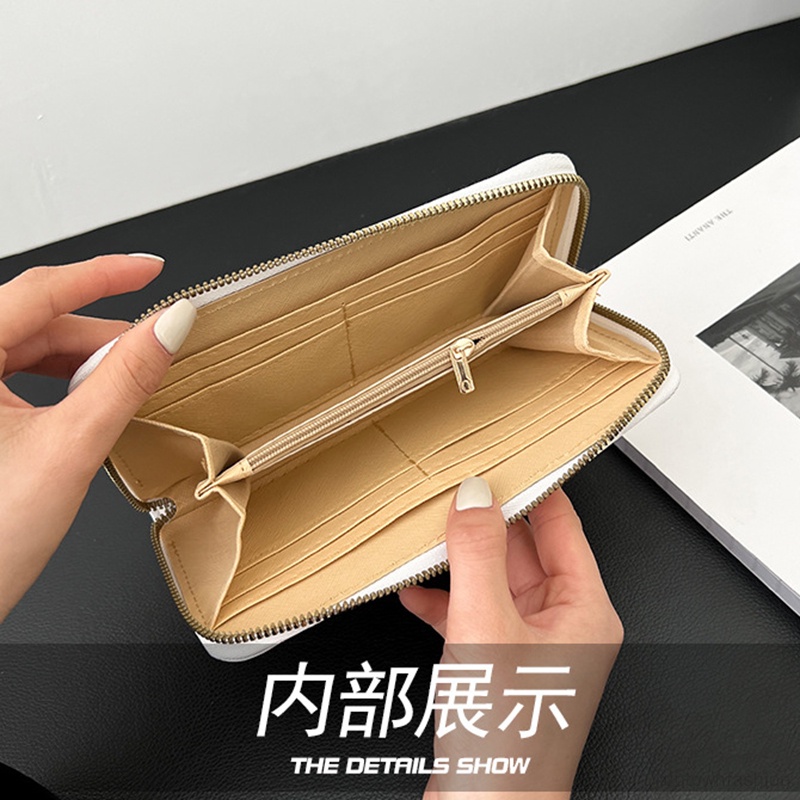 Ví Cầm Tay Nhiều Ngăn Họa Tiết Hình Thoi Đơn Giản Cho Nữ