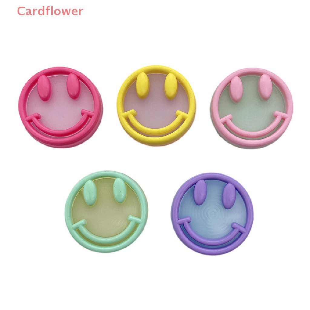 Bộ 5 Miếng Dán Trang Trí Điện Thoại Hình Mặt Cười Mini Bằng PVC Phát Quang Diy Mới