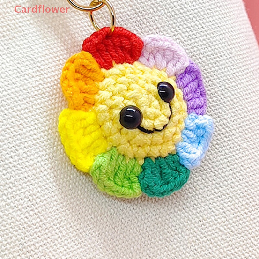 Móc Chìa Khóa Xe Hơi / Túi Xách Bằng Len Đan Hình Hoa Hướng Dương < Cardflower > Mới Cho Nam Và Nữ