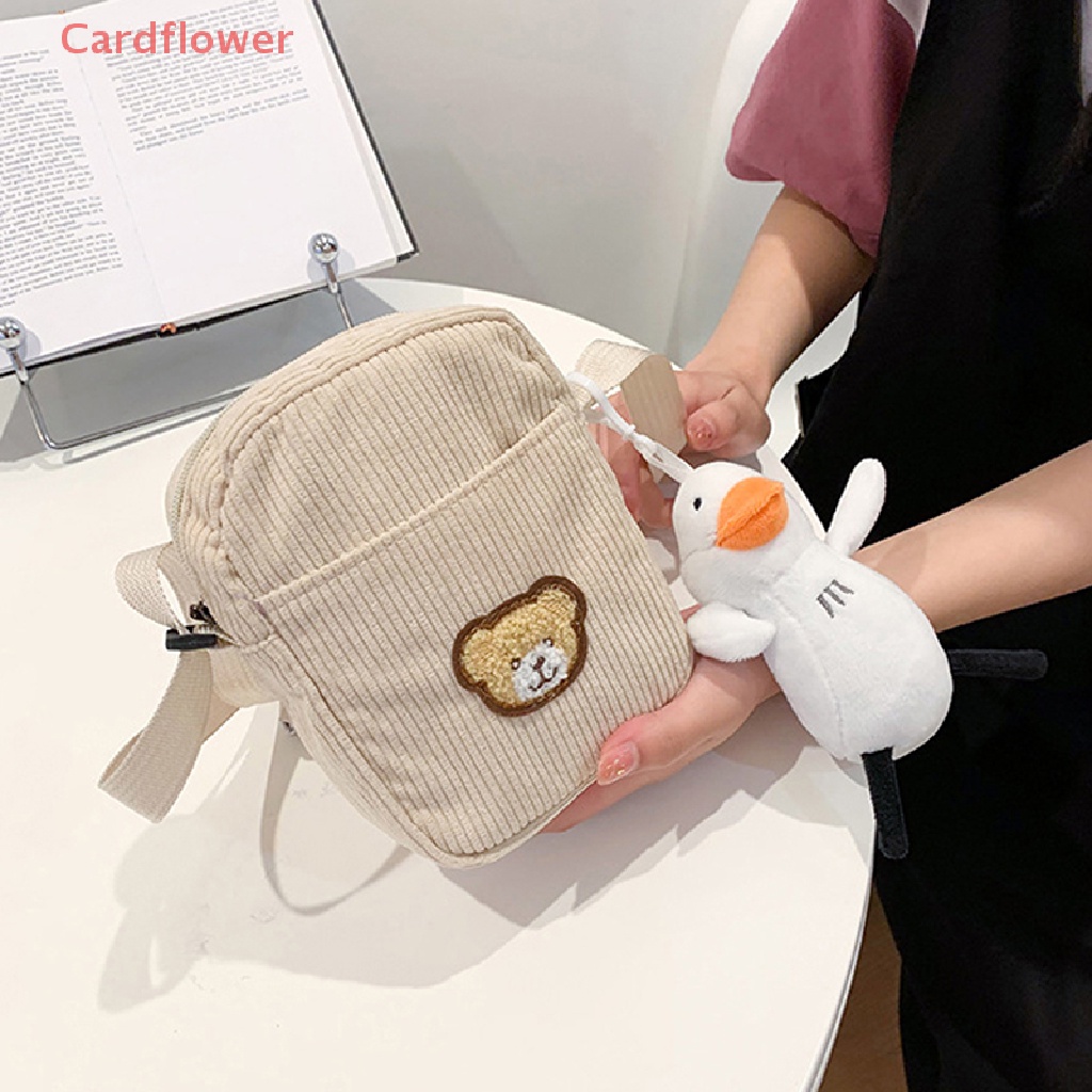 1 Túi Nhung Đeo Vai Đựng Điện Thoại Hình Gấu Cho Bé