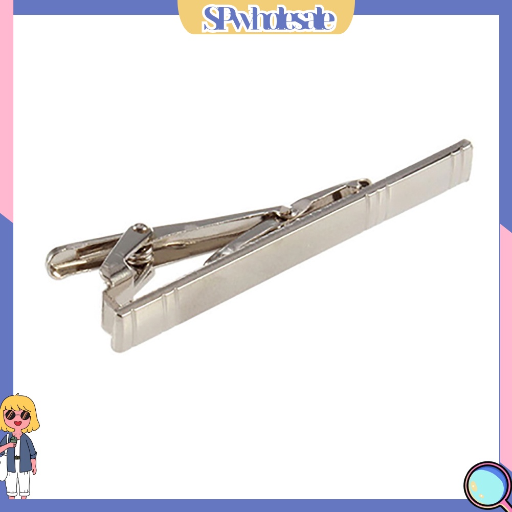 <SPwholesale> Kẹp Cà Vạt Hợp Kim Bạc Đơn Giản Thời Trang Trang Trọng Cho Nam