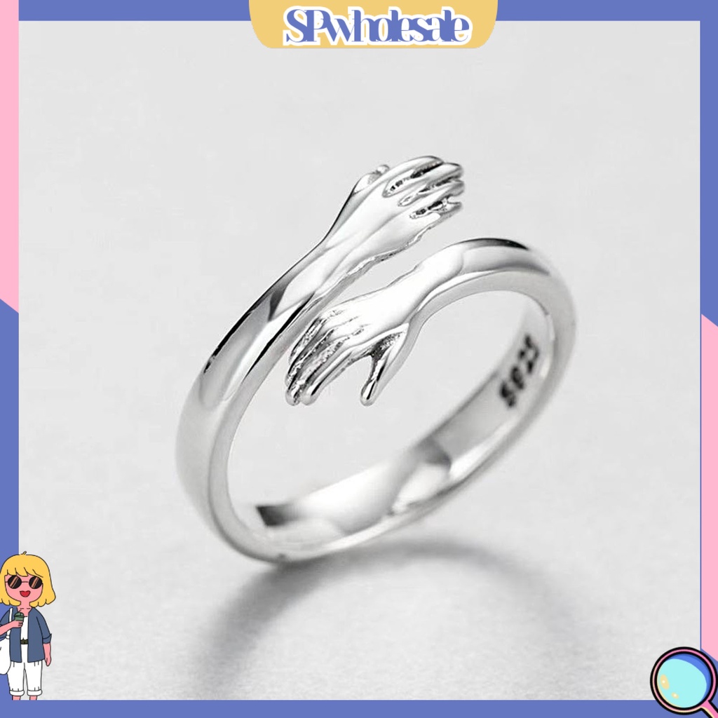 <SPwholesale> Nhẫn Cưới Hình Trái Tim Đơn Giản Có Thể Điều Chỉnh Kích Cỡ