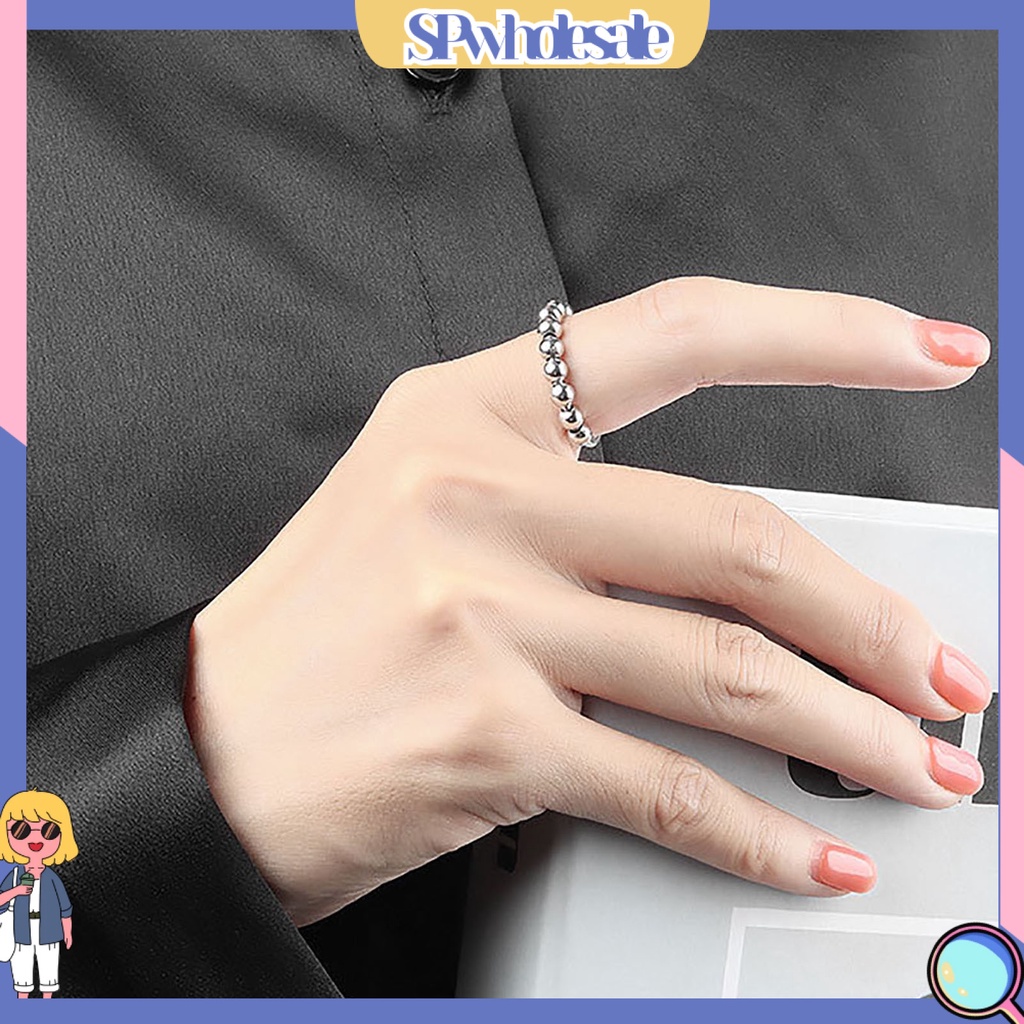 <SPwholesale> Nhẫn Hợp Kim Xoay Tròn Màu Trơn Giảm Căng Thẳng Cá Tính Unisex