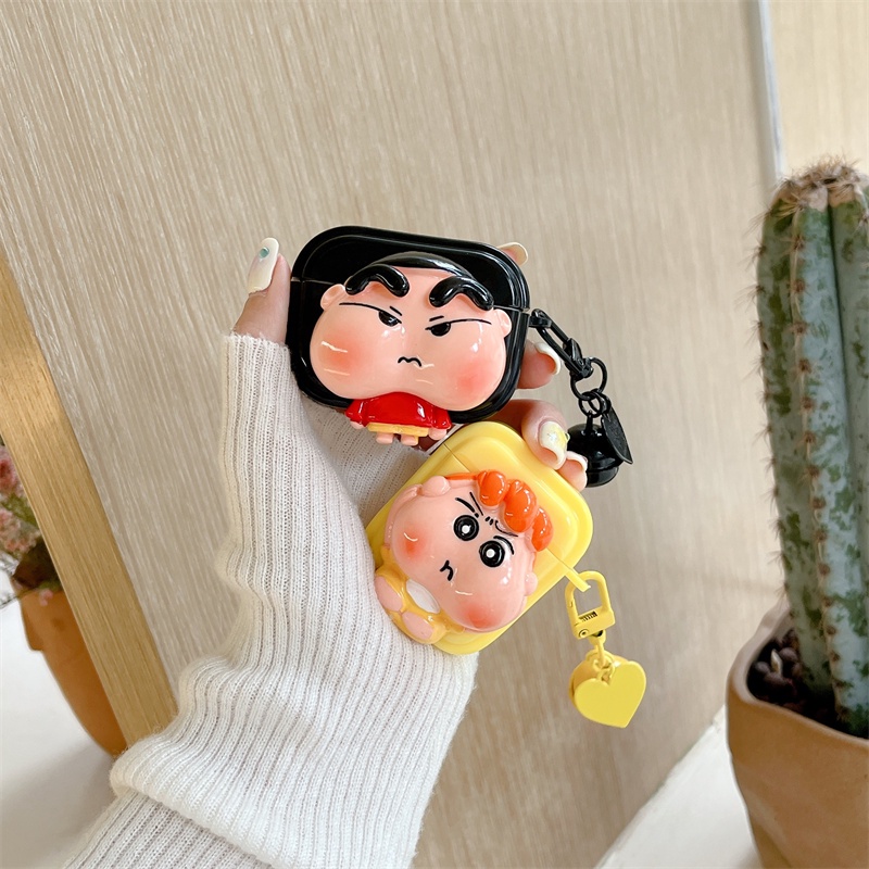 Vỏ Bảo Vệ Hộp Sạc Tai Nghe Bluetooth Không Dây Airpods1 / 2 3 Pro Pro2 Air Pods Pro 3 Hình Cậu Bé Bút Chì Shin-Chan Ốp