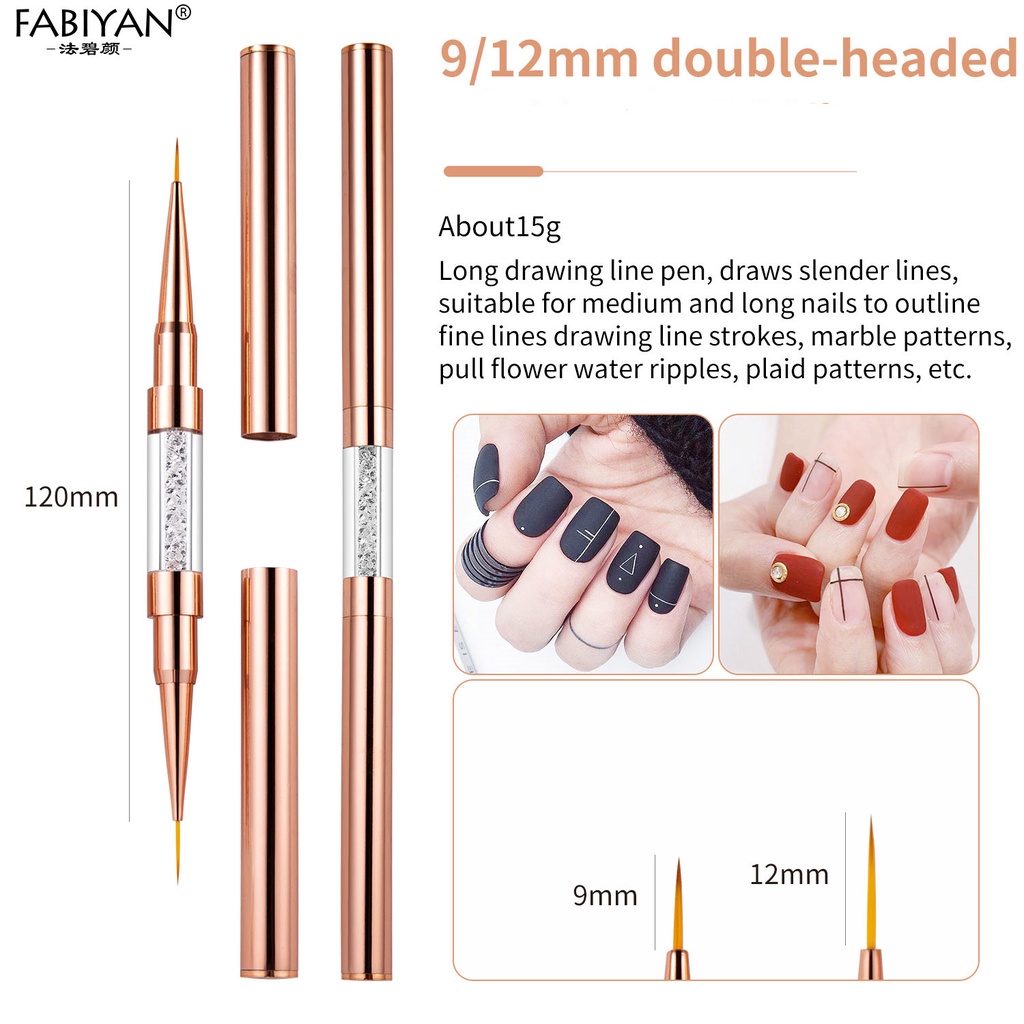 Cọ Vẽ Trang Trí Móng Hai Đầu 5 / 7 / 9 / 12 / 15 / 20mm