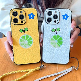 Ốp Điện Thoại Da In Hình Quả Chanh Dễ Thương Chống Sốc Cho iPhone 7 8 14 Plus 14 + IP X Xr Xs Max iPhone 11 12 13 14 Pro Max
