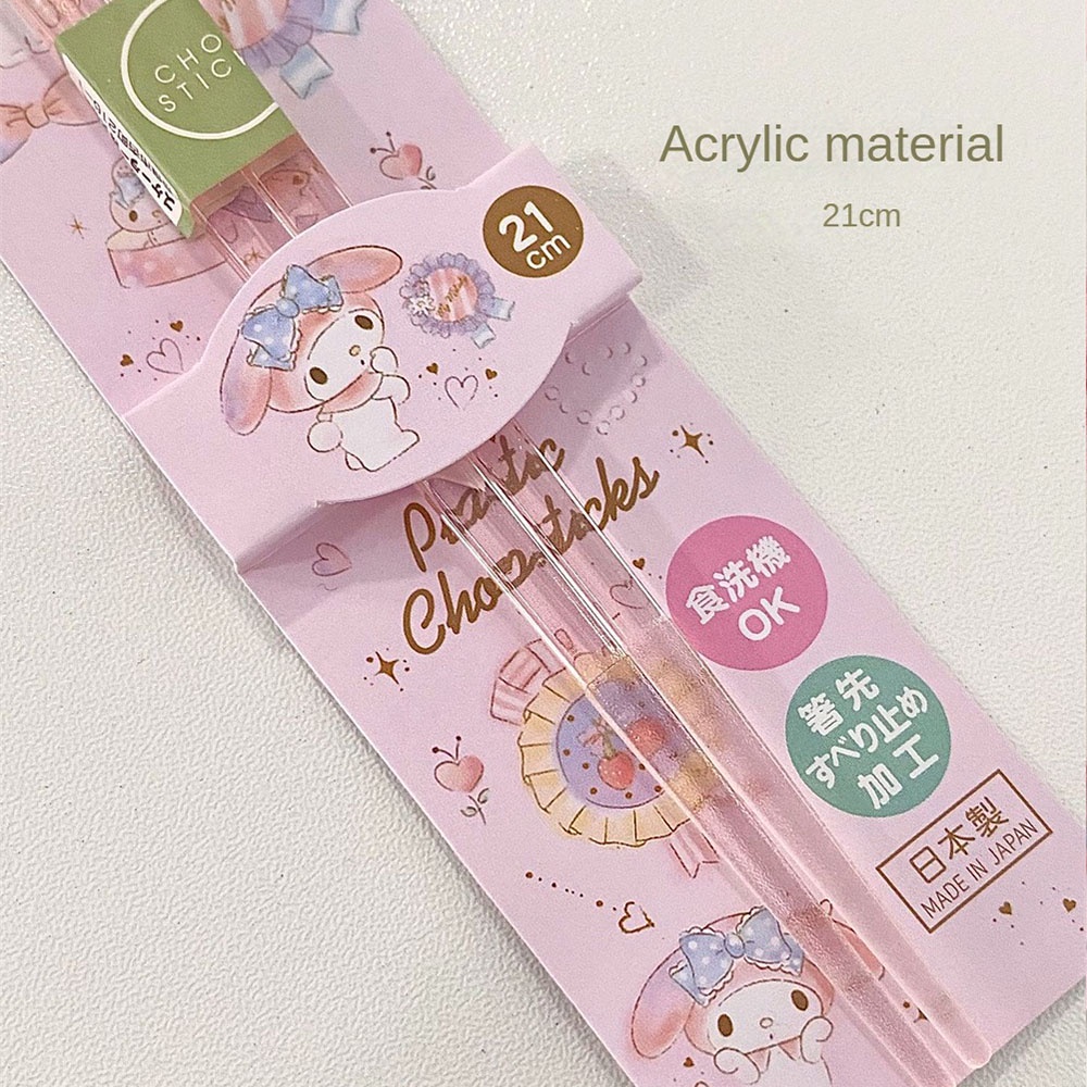 Đũa Sanrio My Melody Cinnamoroll Bộ Đồ Ăn Nhà Bếp Bằng Acrylic An Toàn Thực Phẩm Hoạt Hình 1 Đôi Cầm Tay Tươi Mát Và Ngọt Ngào | Cici01