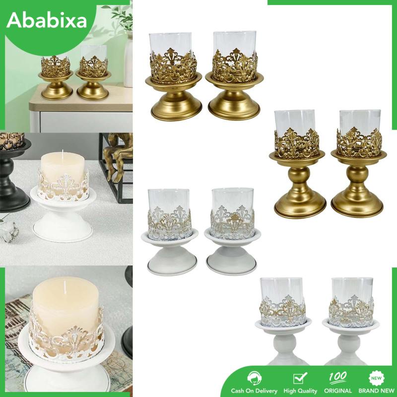 Bộ 2 Giá Đỡ Đèn Cầy Bằng Sắt Phong Cách Cổ Điển Độc Đáo Trang Trí Nhà Cửa