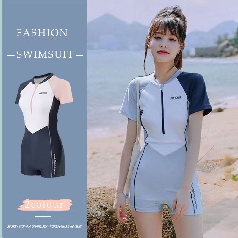 Bộ Đồ Bơi Một Mảnh Thể Thao Thời Trang Hàn Quốc Quyến Rũ Cho Nữ