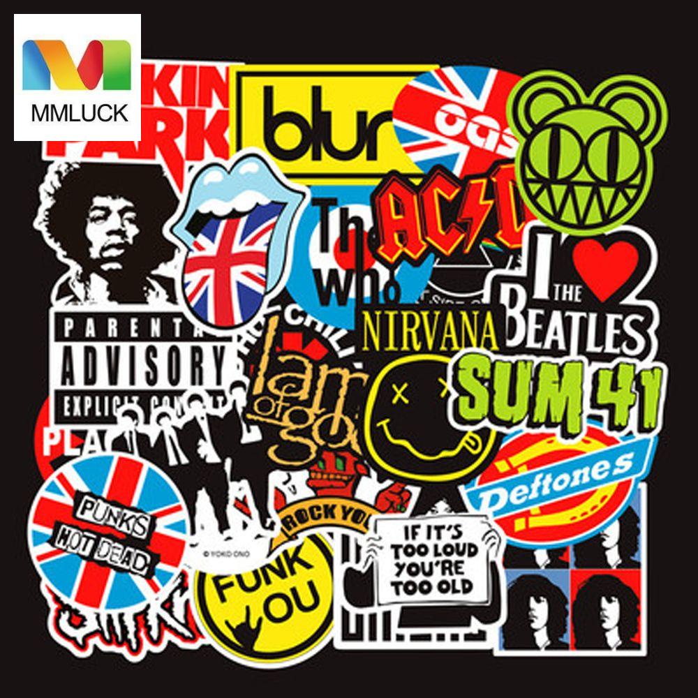 Miếng Dán Trang Trí Sổ Tay Hình Ban Nhạc Rock Punk DIY