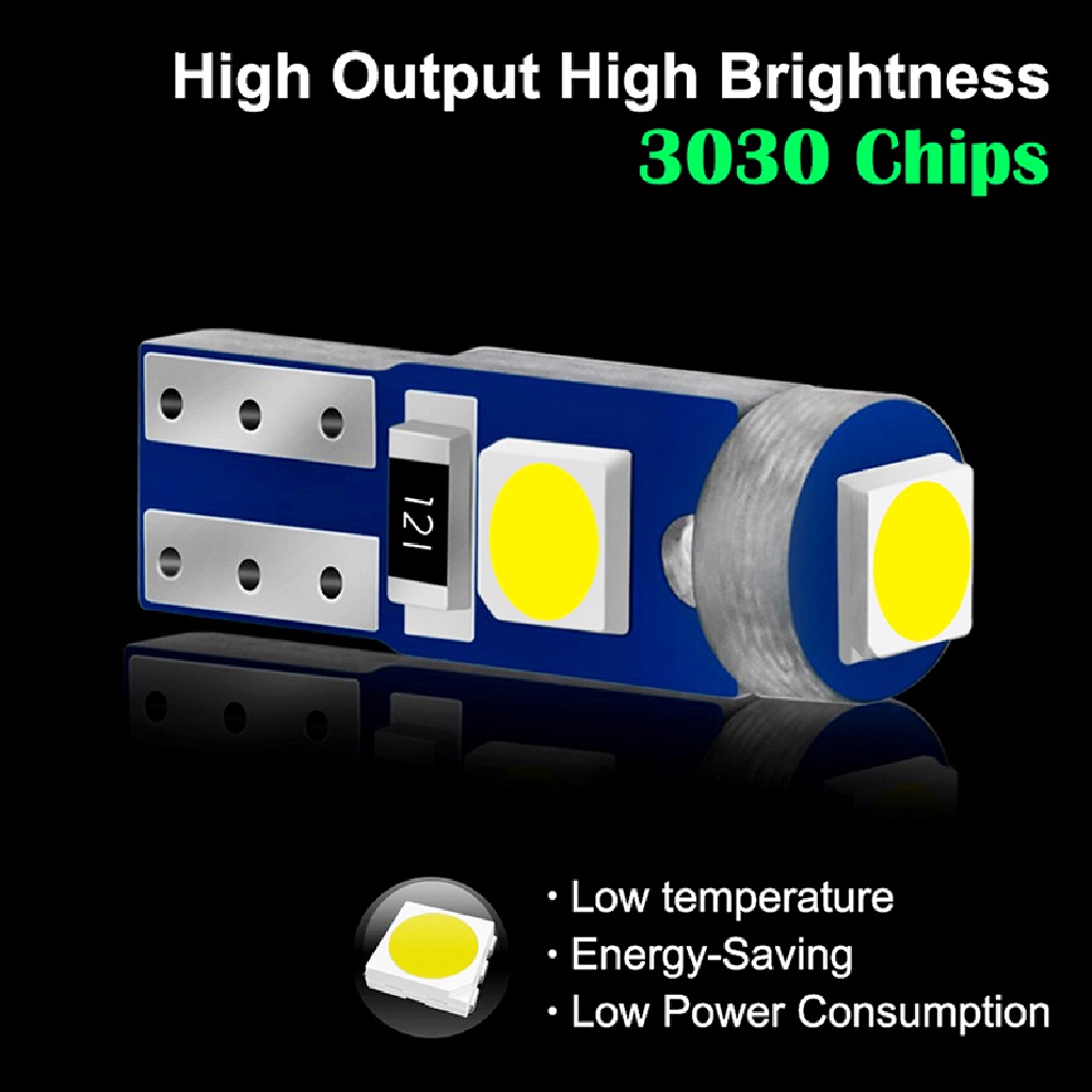 Bóng Đèn Led T5 3smd 3030 W3W W1.2W Ánh Sáng Ấm Gắn Bảng Điều Khiển Dành Cho Ô Tô
