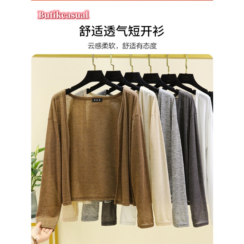 Áo Khoác cardigan Chống Nắng Bằng cotton Tay Dài Dáng Rộng Thời Trang Mùa Hè Cho Nữ