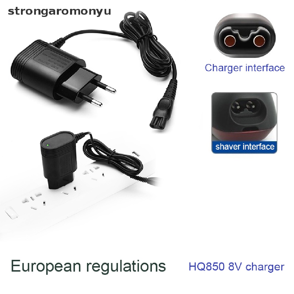 Bộ Nguồn Phích Cắm EU HQ850 Cho Máy Cạo Râu HQ902 / HQ912 / S5050 / S5079 / AT600 / FT618 8V