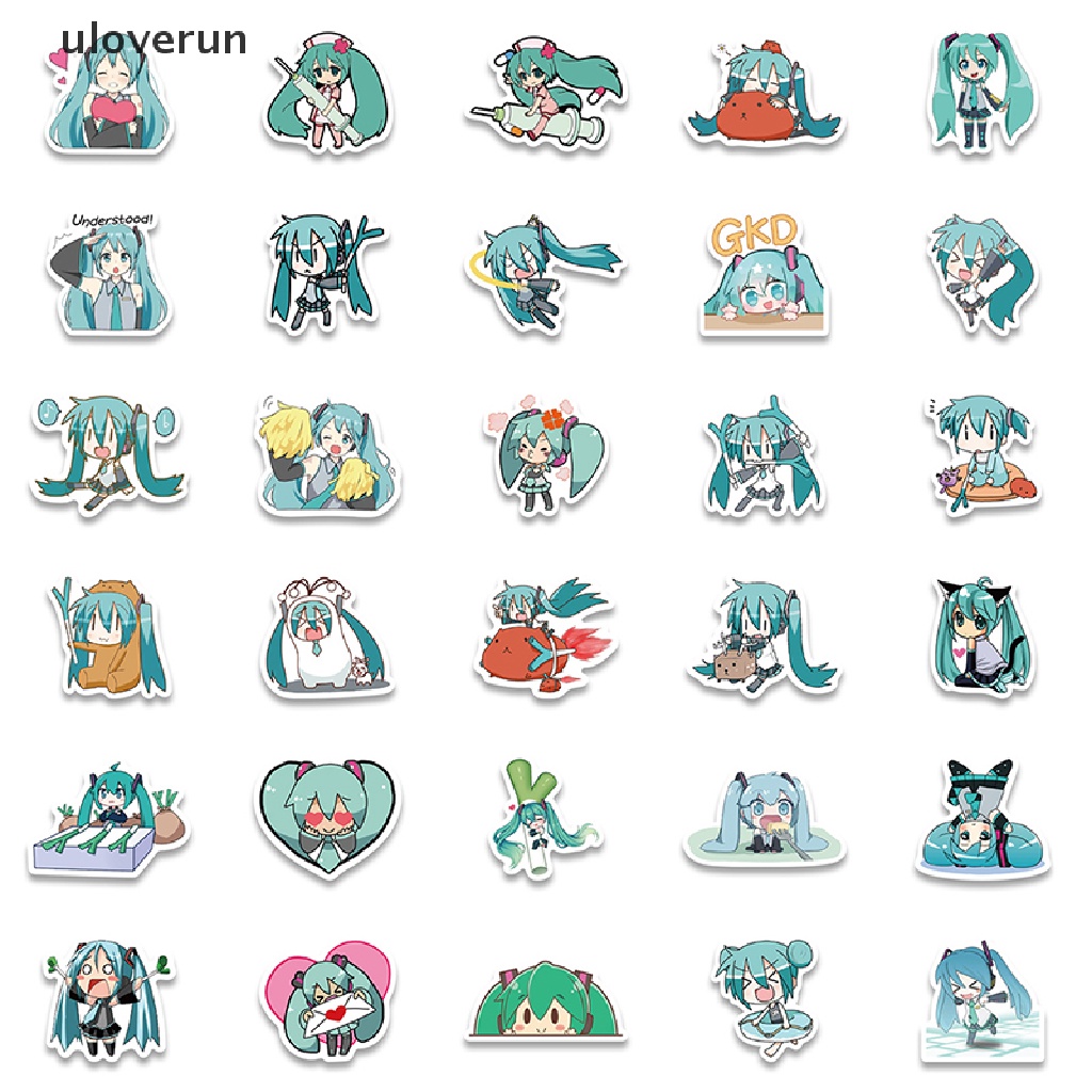 Bộ 65 Miếng Dán Trang Trí Hình Hatsune Miku Graffiti Độc Đáo