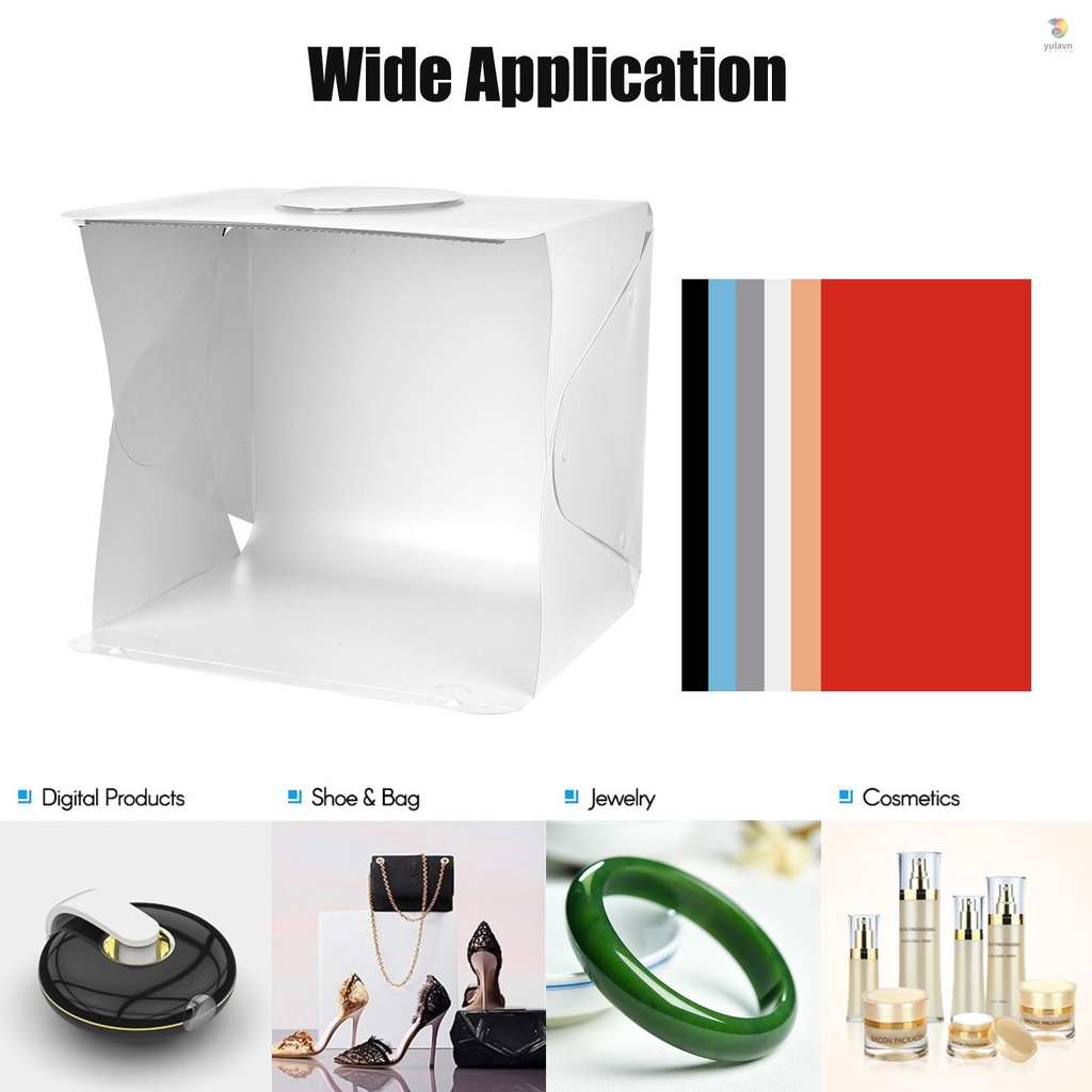 Hộp Đèn Chụp Ảnh Andoer 40cm / 15.7inch 10W Mini 5500K Có 6 Màu Có Kẹp Gắn Điện Thoại / Trang Sức