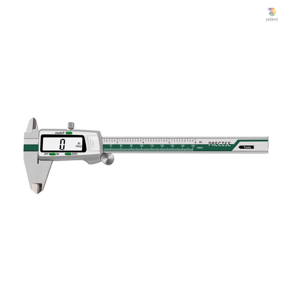 Thước Đo Lường Màn Hình LCD Bằng Thép Không Gỉ Độ Chính Xác Cao 0-150mm