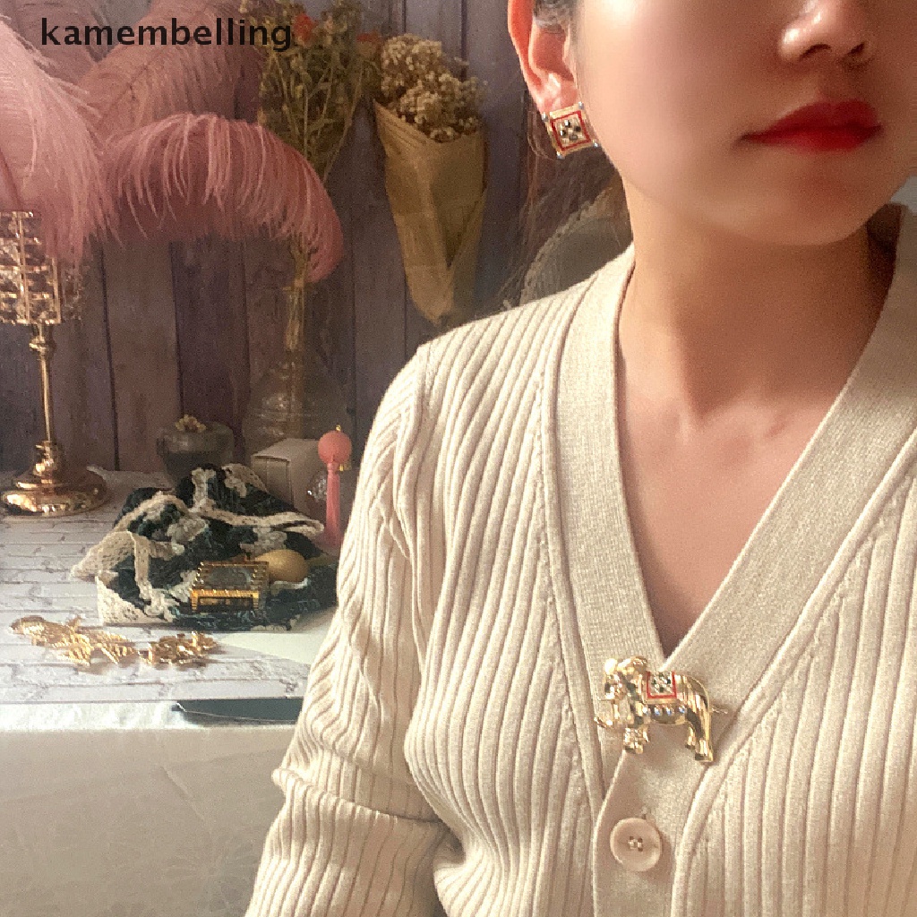 Trâm Cài Áo Kim Loại Hình Voi Phong Cách Vintage