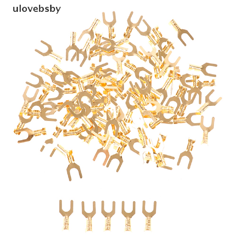 Set 100 Đầu Nối Dây Điện Mạ Vàng / Bạc Dành Cho Loa Xe Hơi