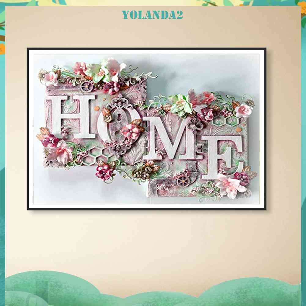 Tranh Đính Đá Kim Cương Toàn Bộ 5D DIY Hình Chữ Cái Trang Trí Nhà Cửa