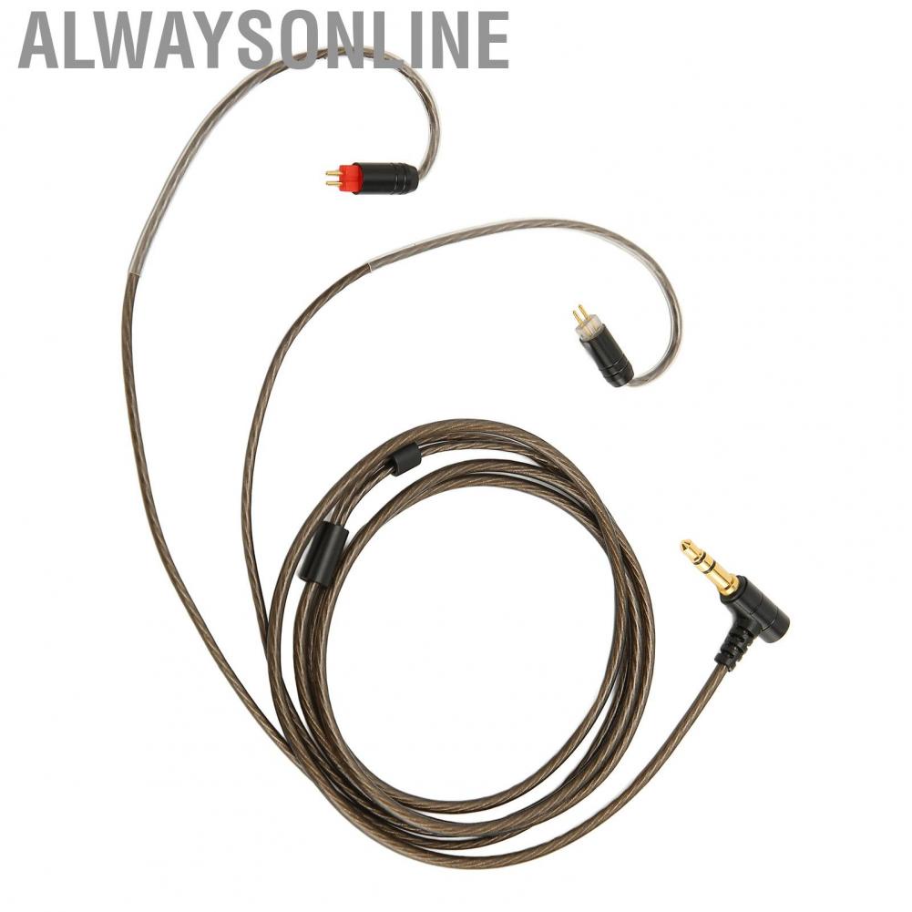 Alwaysonline Headphone Upgrade Cable  Reduce Noise 2 Pin 0.78mm Rustproof Silver Plated Copper Replacement for UM3X ZS5 ZSR UE3X