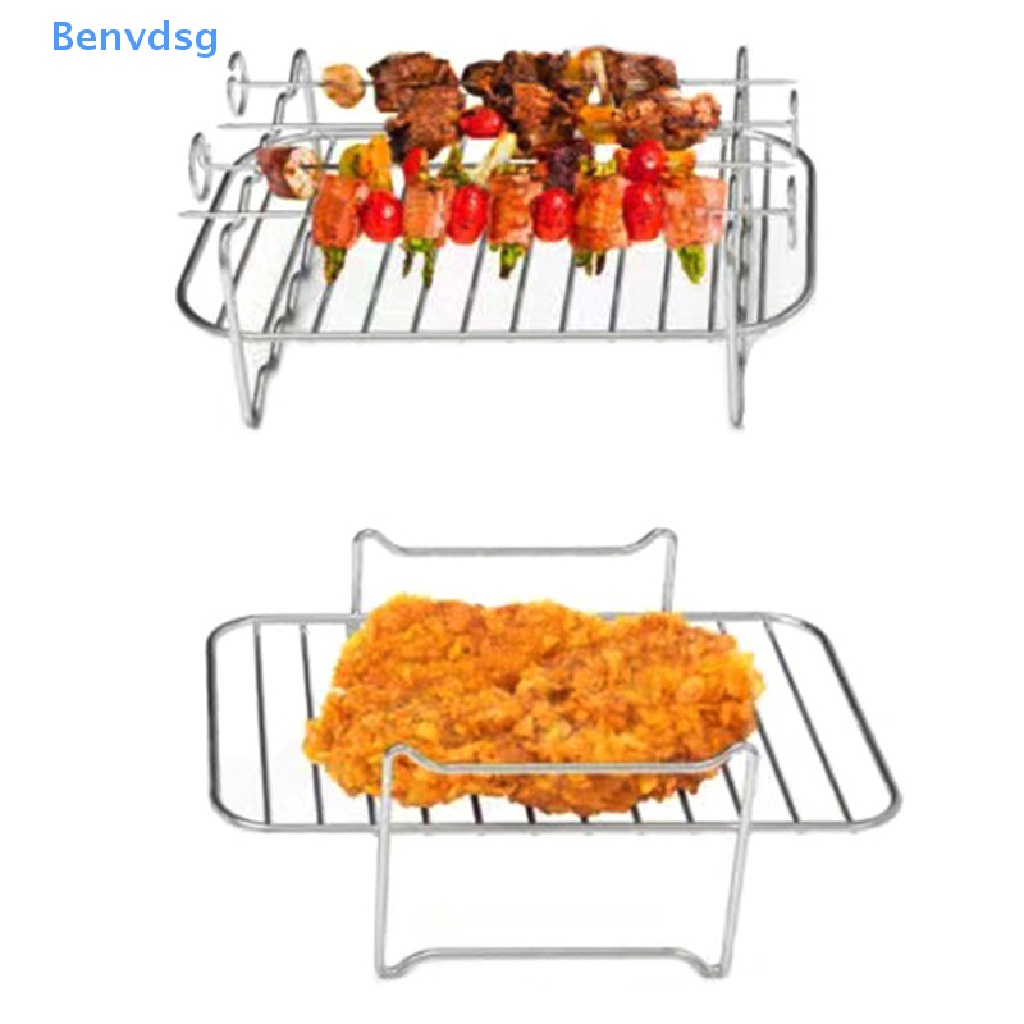 1 Vỉ Nướng Hai Tầng Hình Chữ Nhật Bằng Thép Không Gỉ