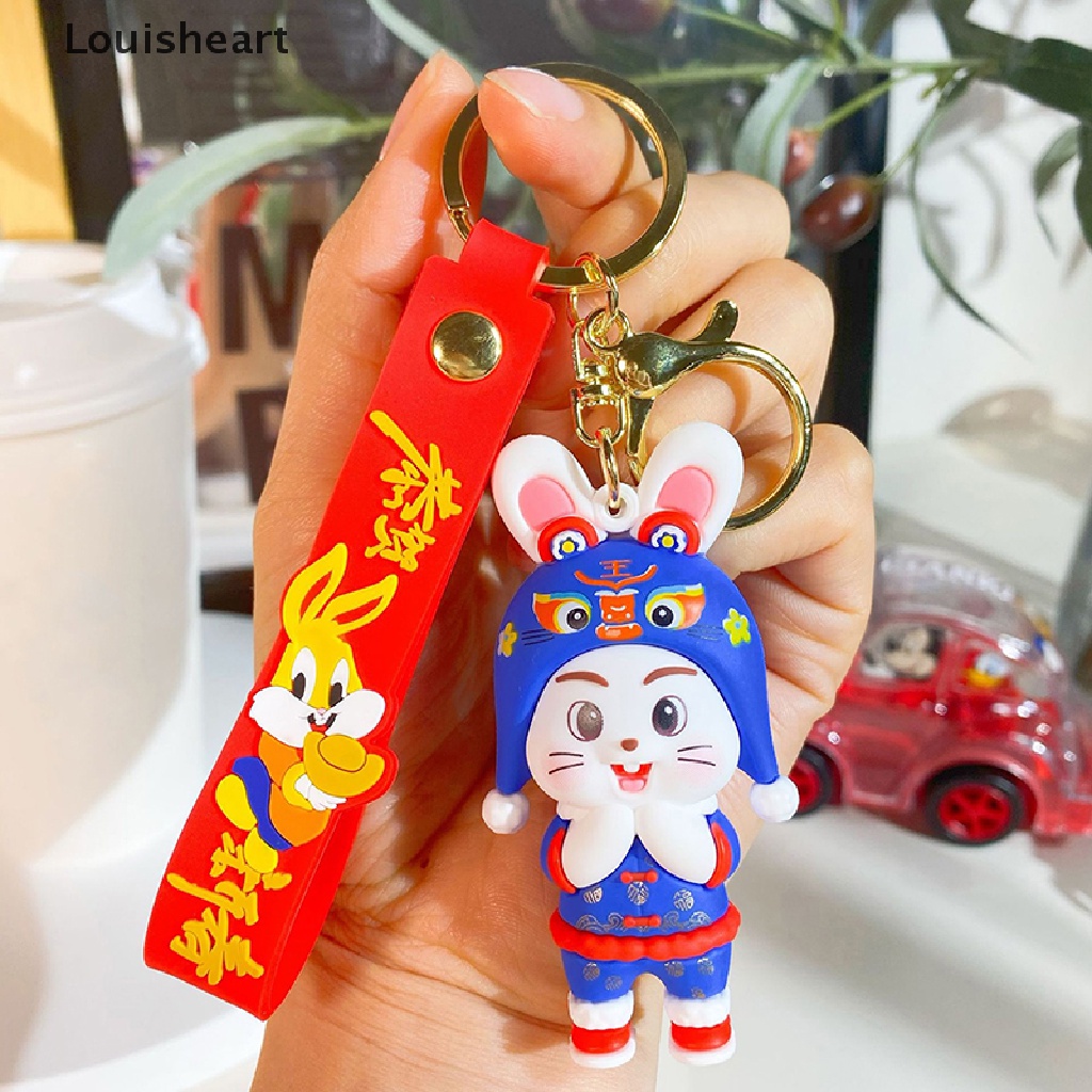 Louisheart Móc Khóa PVC Họa Tiết Thỏ Hoạt Hình Dễ Thương