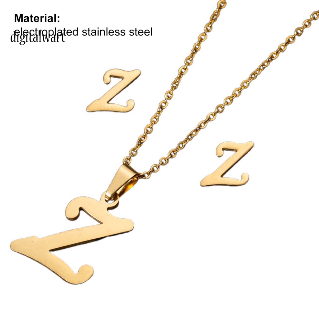 Kỹ Thuật Số| Set 26 Vòng Cổ Choker Và Bông Tai Chữ Cái Không Gây Dị Ứng Thời Trang Cá Tính Cho Nữ