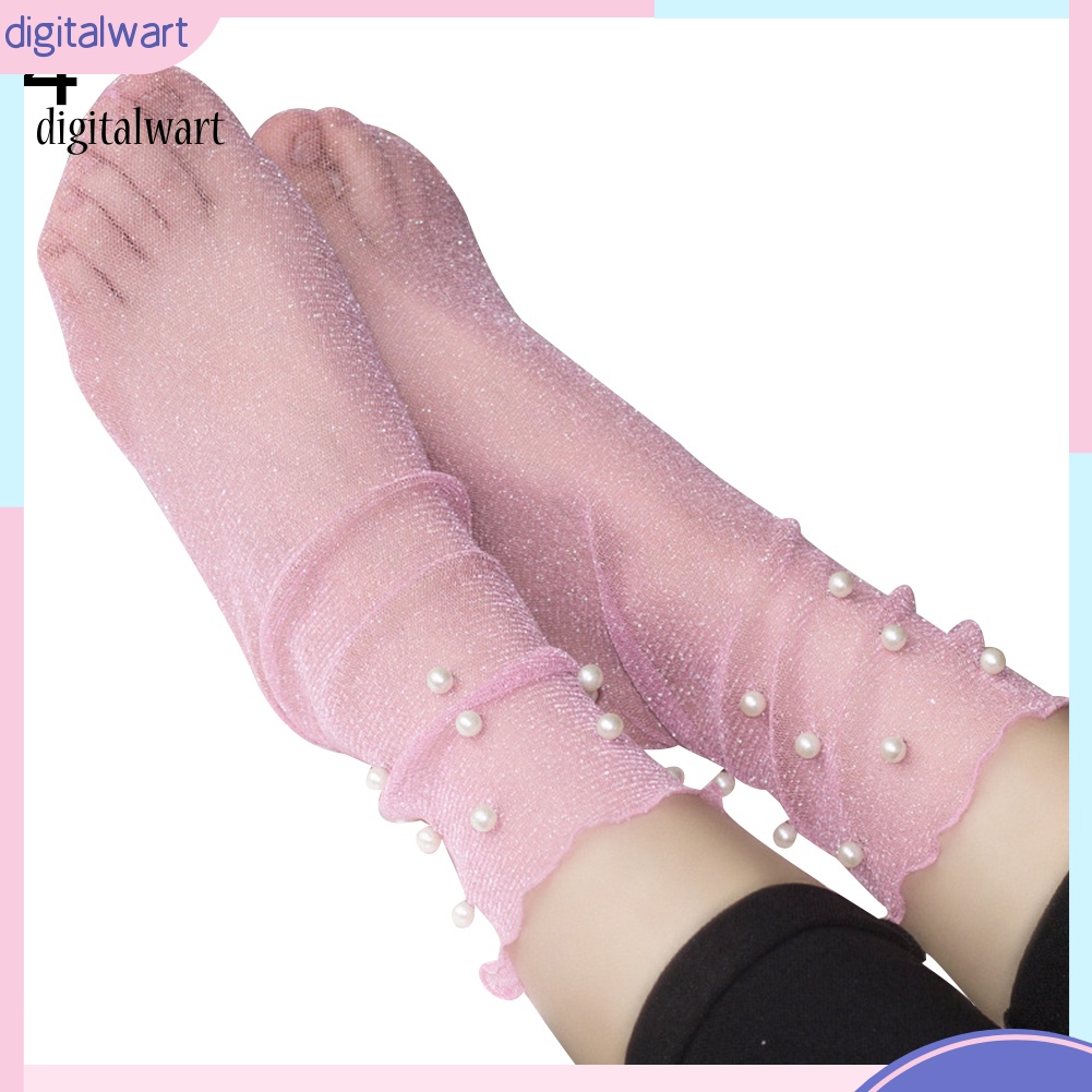 Kỹ Thuật Số| Vớ Trong Suốt Đính Ngọc Trai Giả Lấp Lánh Thời Trang Cho Nữ