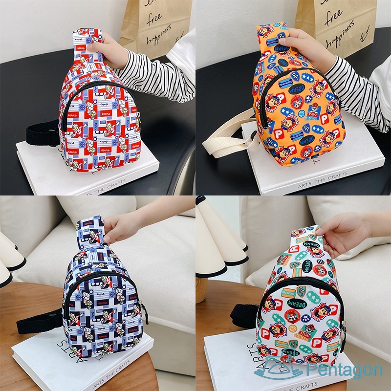 Túi Đeo Chéo Ngực Siêu Nhẹ In Họa Tiết Hoạt Hình Dễ Thương Phong Cách Hàn Quốc Cho Bé