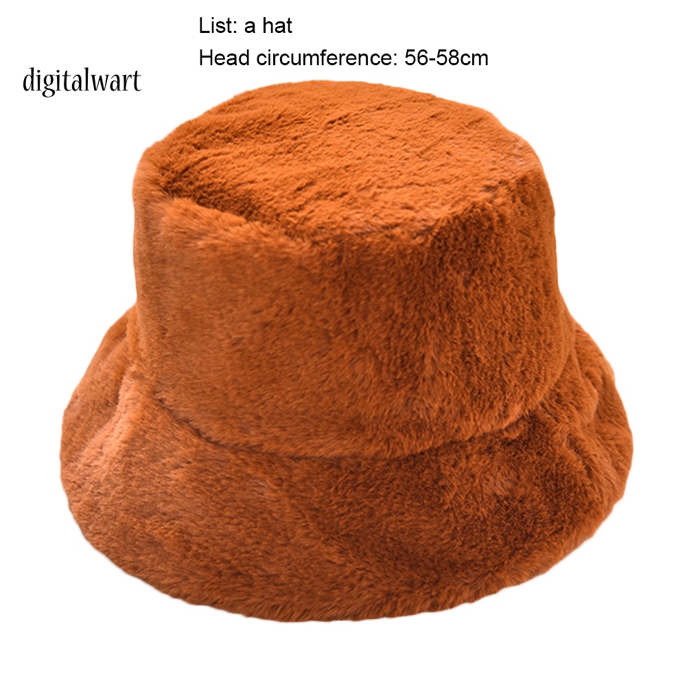 Kỹ Thuật Số| Mũ Bucket Nhung Lông Màu Sắc Thời Trang Mùa Đông Cho Nữ