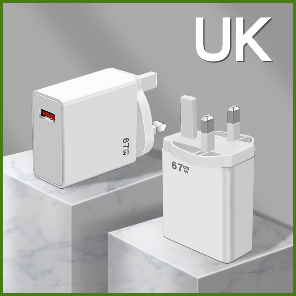 Cục Sạc Nhanh QC 5.0 67W USB C Gắn Tường Tương Thích Với Máy Tính Xách Tay rdavn rdavn