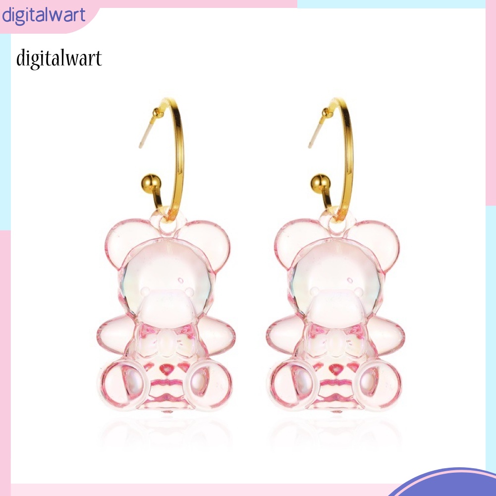 Kỹ Thuật Số| Hoa Tai Hình Gấu Trong Suốt Thiết Kế Đáng Yêu Cho Nữ