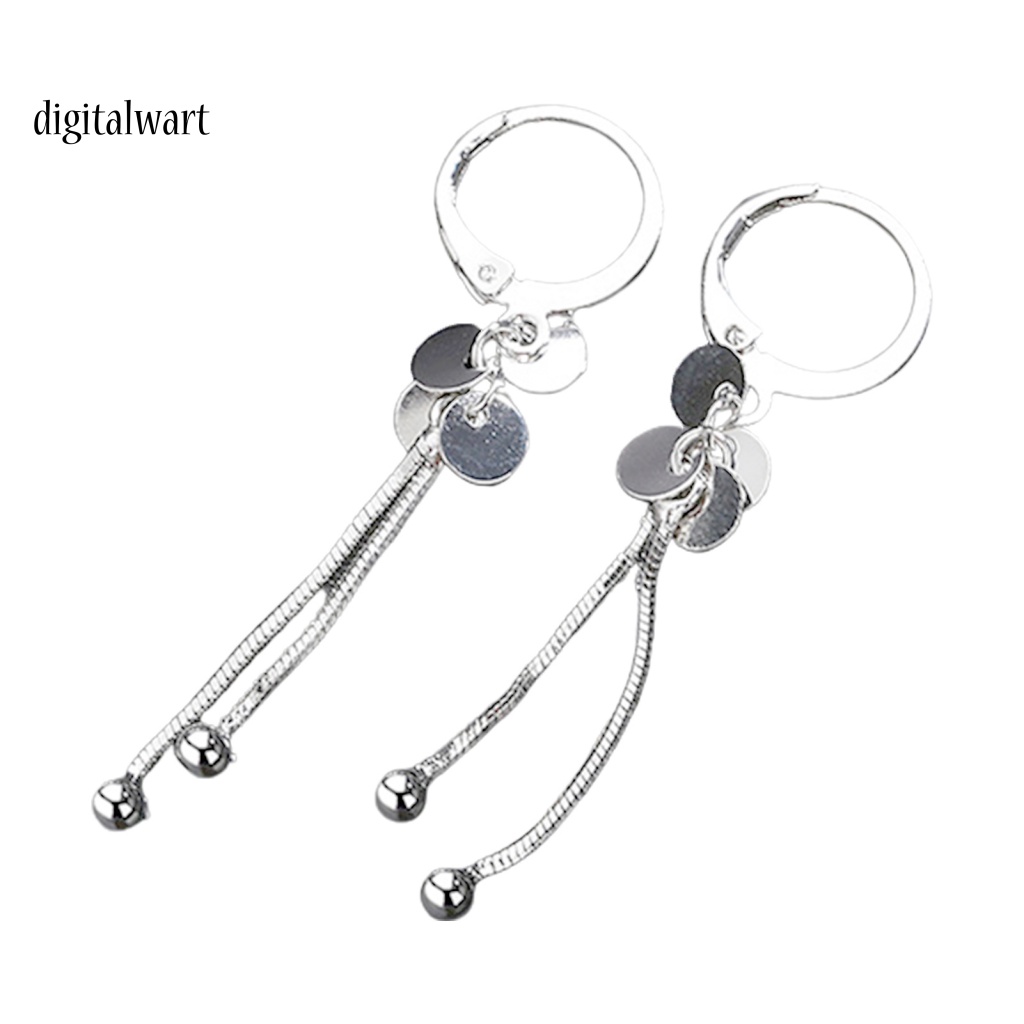 Kỹ Thuật Số| 1 Đôi Bông Tai Dáng Dài Hình Tròn Phối Tua Rua Thời Trang Cho Nữ