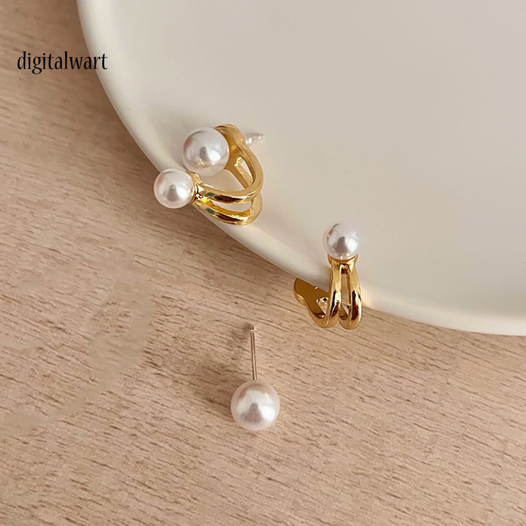 Kỹ Thuật Số| 1 Đôi Bông Tai Ngọc Trai Hai Lớp Duyên Dáng