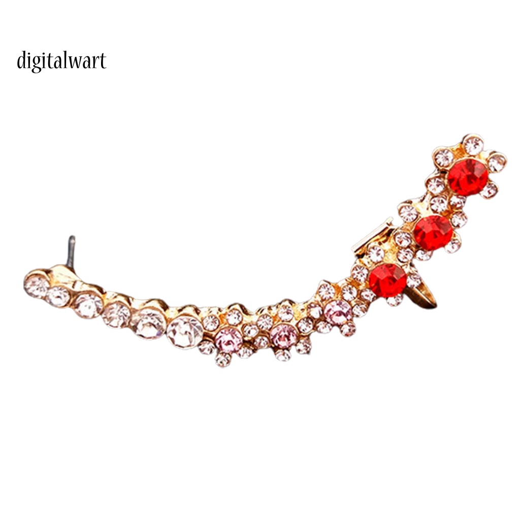 Kỹ Thuật Số| 1 Khuyên Kẹp Vành Tai Hình Bông Tuyết Đính Đá Thời Trang