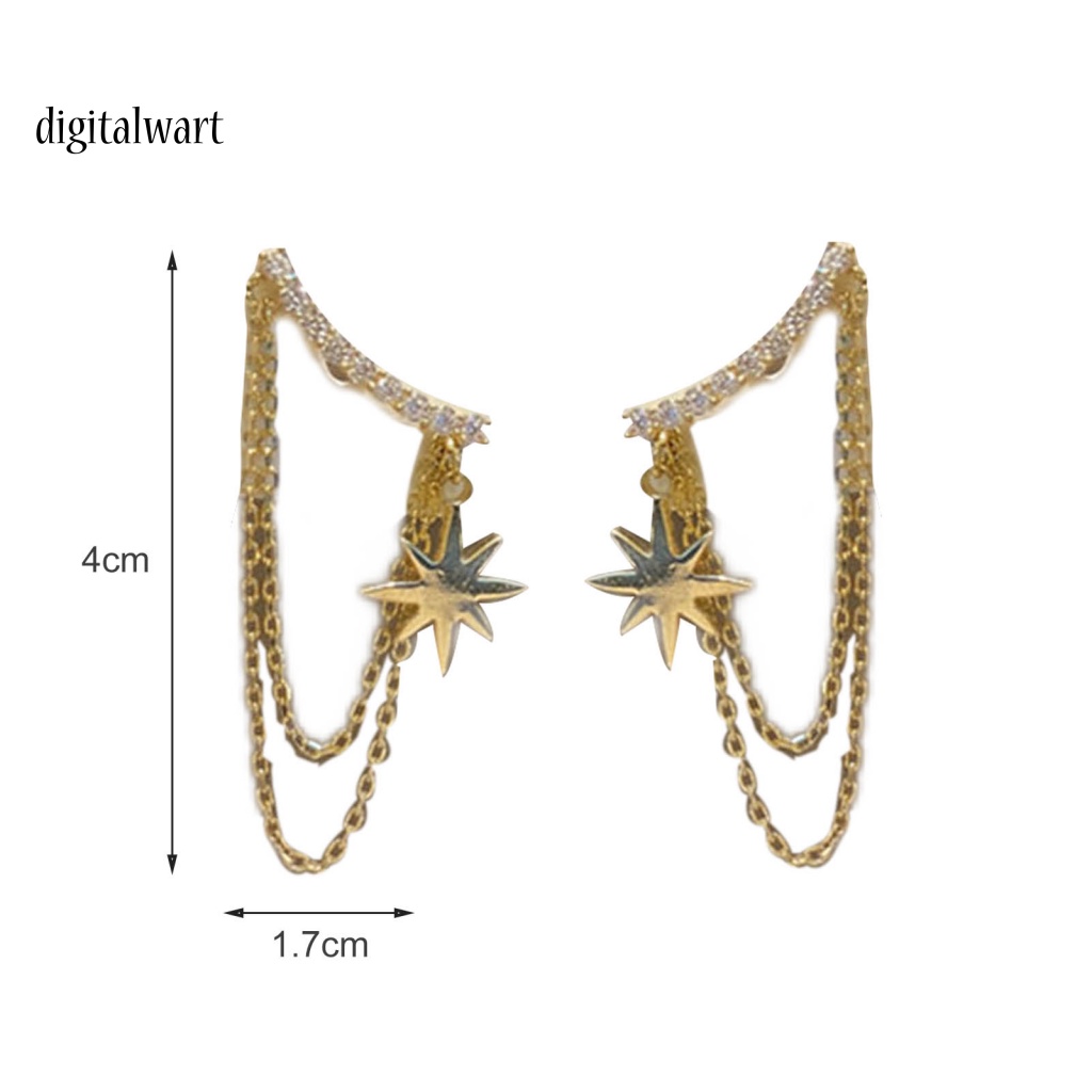 Kỹ Thuật Số| 1 Đôi Bông Tai Tua Rua Đính Đá Lấp Lánh Dành Cho Nữ