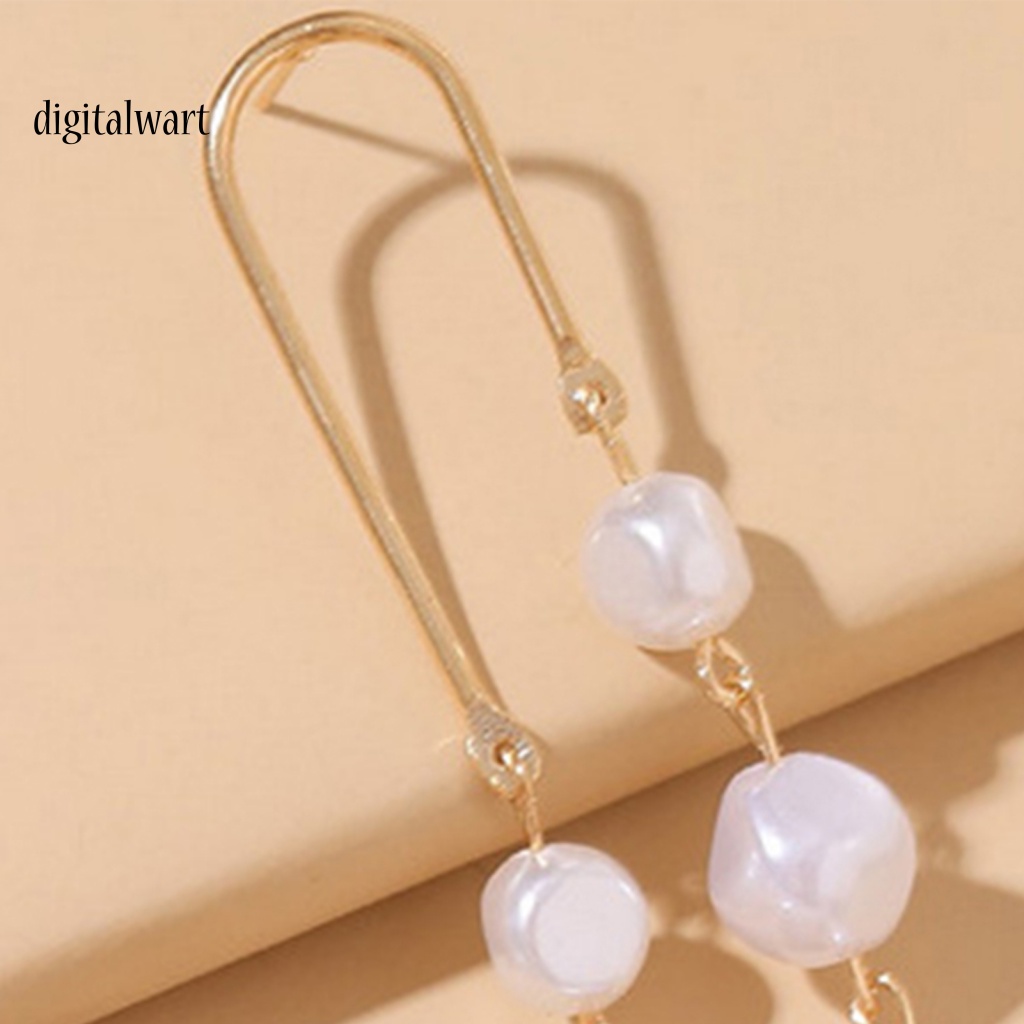 Kỹ Thuật Số| 1 Đôi Bông Tai Dài Đính Ngọc Trai Giả Lấp Lánh Dành Cho Nữ