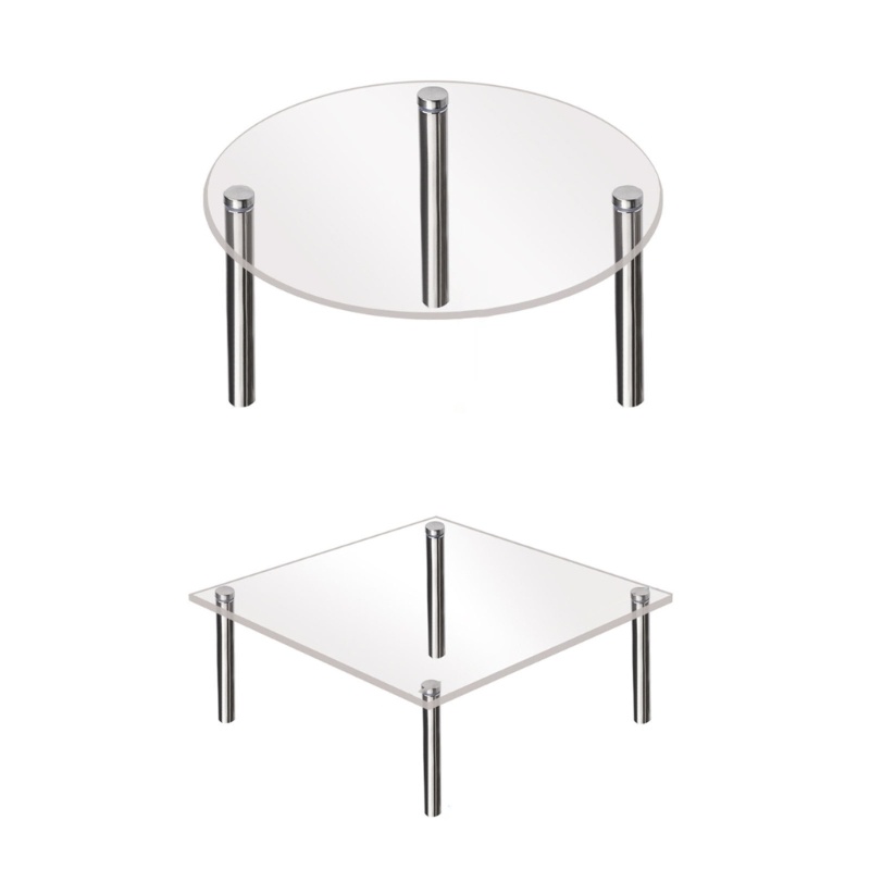 Giá Đỡ Bánh Cupcake Bằng Acrylic Trong Suốt Hình Tròn / Vuông Độc Đáo Trang Trí Tiệc Cưới / Sinh Nhật