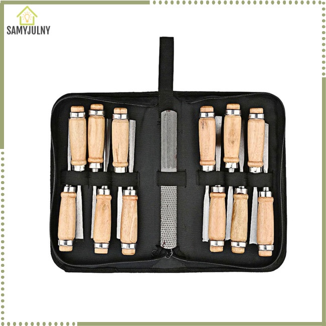 Bộ 13 Dụng Cụ Điêu Khắc Gỗ Kèm Túi Đựng Tiện Dụng