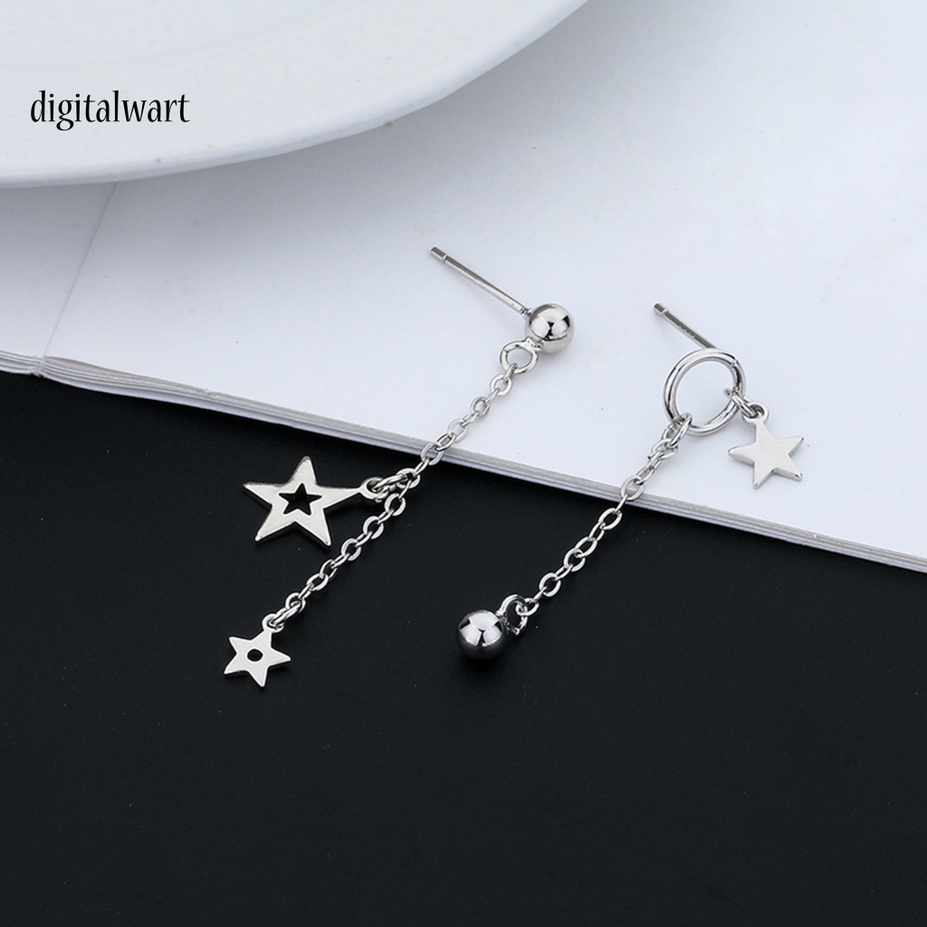 Kỹ Thuật Số| 1 Đôi Bông Tai Dáng Dài Mặt Ngôi Sao Phối Tua Rua Màu Sắc Ngọt Ngào Thời Trang