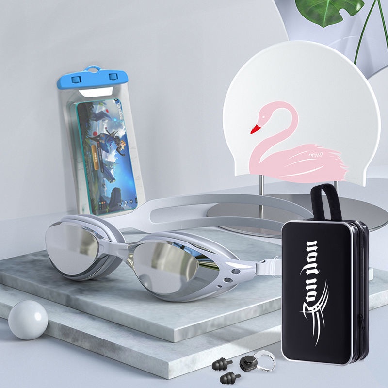 Bộ Kính Bơi + Mũ Bơi Chuyên Nghiệp HD Chống Sương Mù & Nước Cho Nam & Nữ