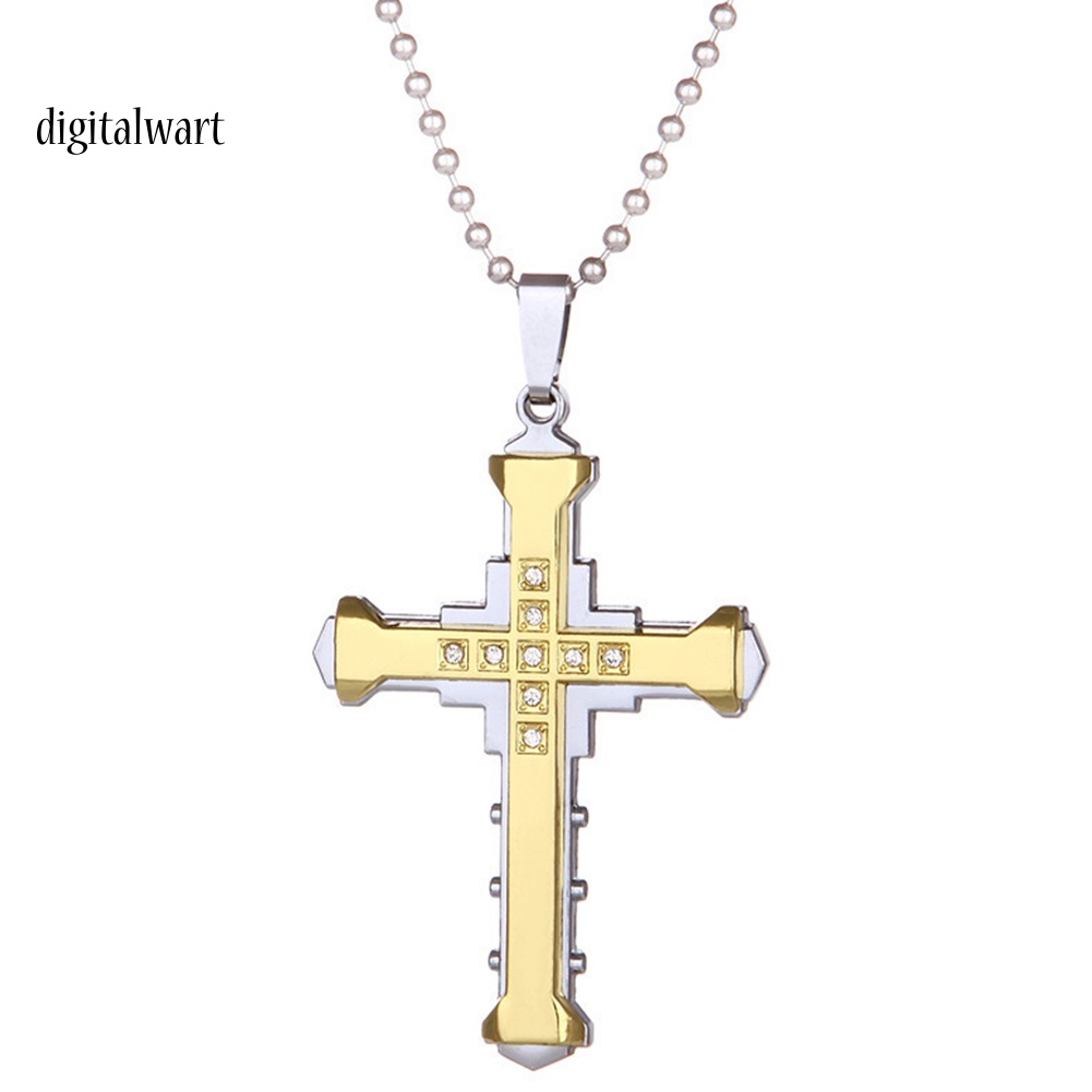 Kỹ Thuật Số| Vòng cổ HợP Kim HìNh Chữ ThậP ĐíNh Đá ThờI Trang