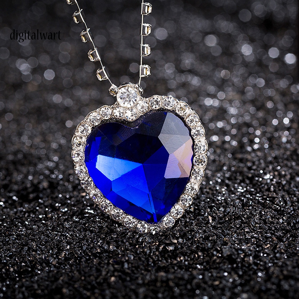 Kỹ Thuật Số| Vòng cổ HợP Kim ĐíNh Đá HìNh Tim ThờI Trang