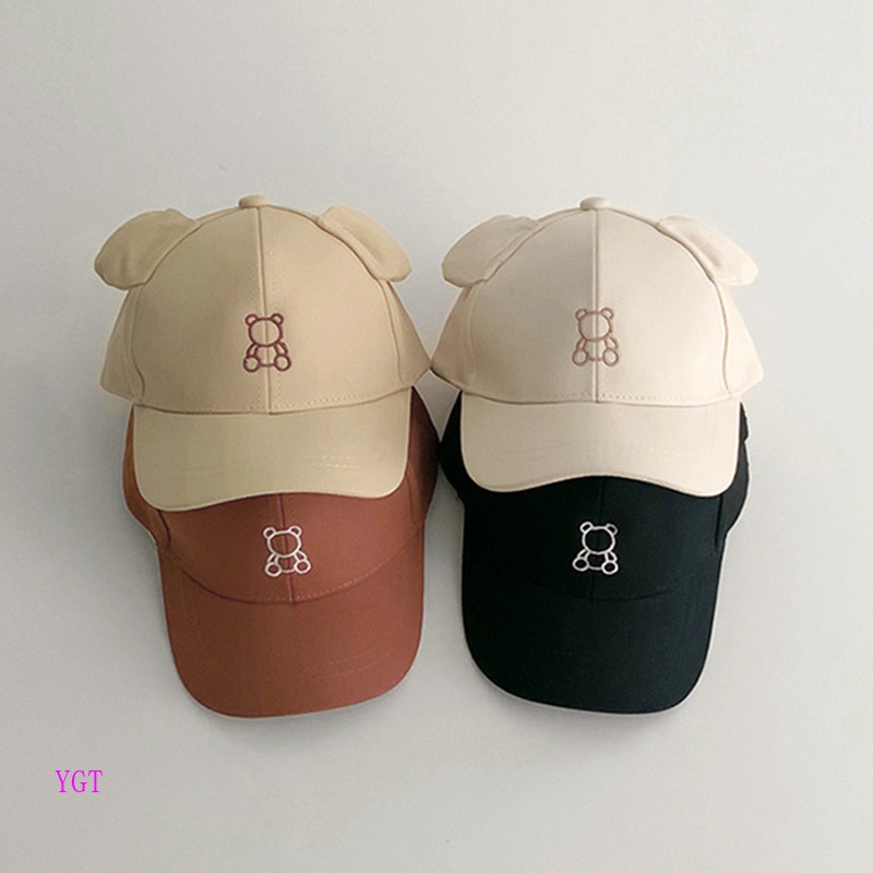 Mũ Lưỡi Trai Cotton Thêu Hình Gấu Dễ Thương Cho Bé