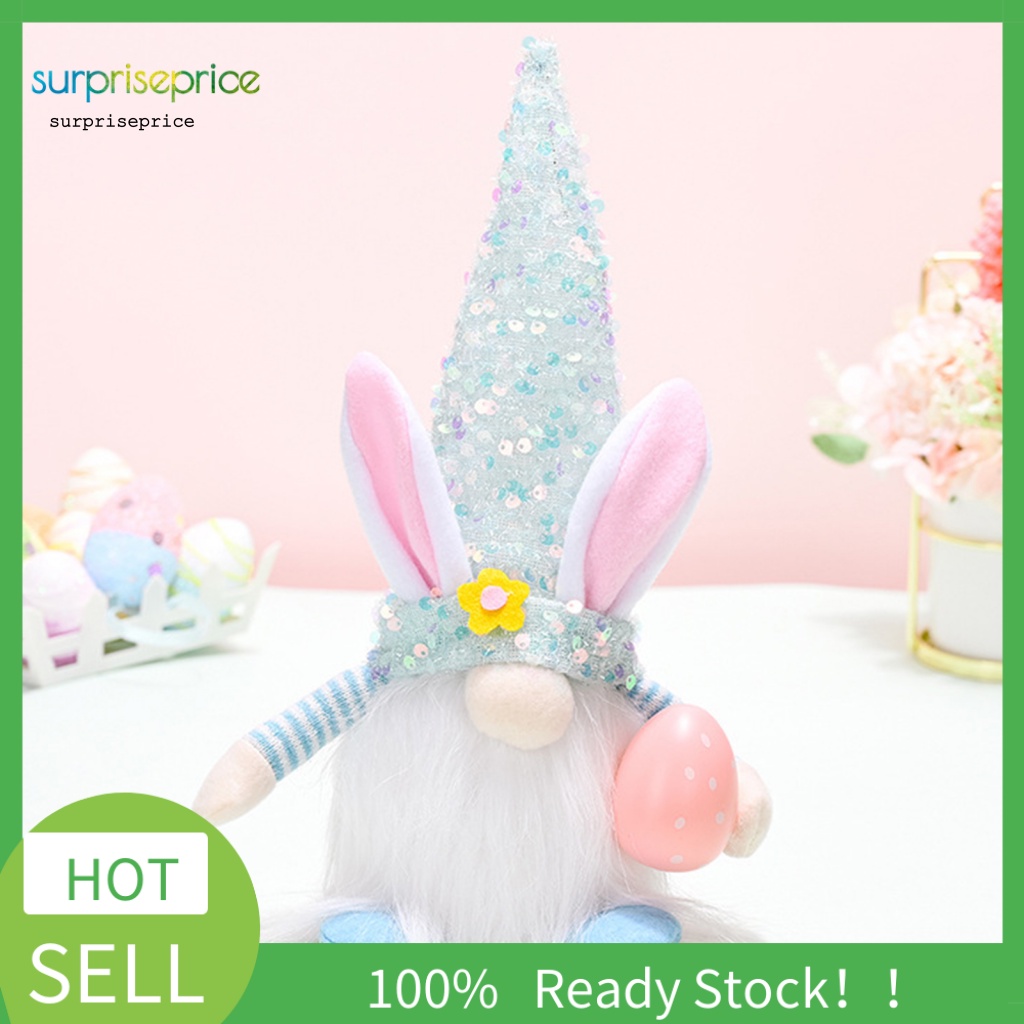 Spa Mũ Búp Bê Vô Diện Thiết Kế Mũ Tai Thỏ Trắng Dài Bằng Vải Có Đèn LED Phát Sáng Trang Trí Lễ Phục Sinh Hom