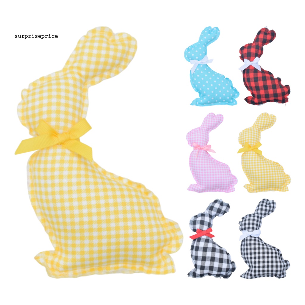 Spa Thỏ Nhồi Bông Bằng Vải Cotton PP Đính Nơ Ruy Băng Thủ Công Đáng Yêu Trang Trí Lễ Phục Sinh