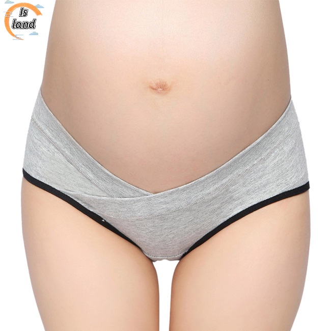 [IS] Quần Lót Tam Giác Lưng Thấp Thoáng Khí Màu Sắc Đơn Giản Cho Phụ Nữ Mang Thai