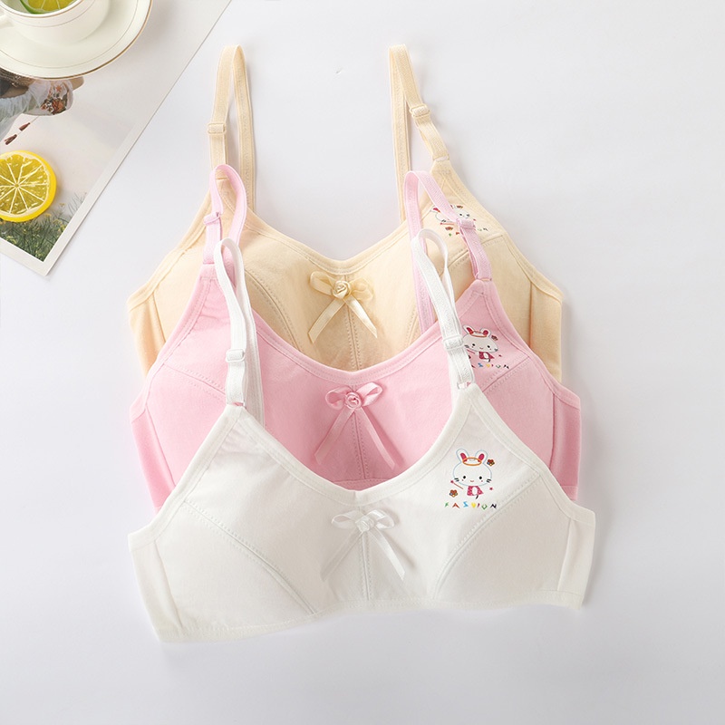 Áo Lót Hai Dây Bằng Cotton Có Thể Điều Chỉnh Cho Bé Gái 10-13 Tuổi