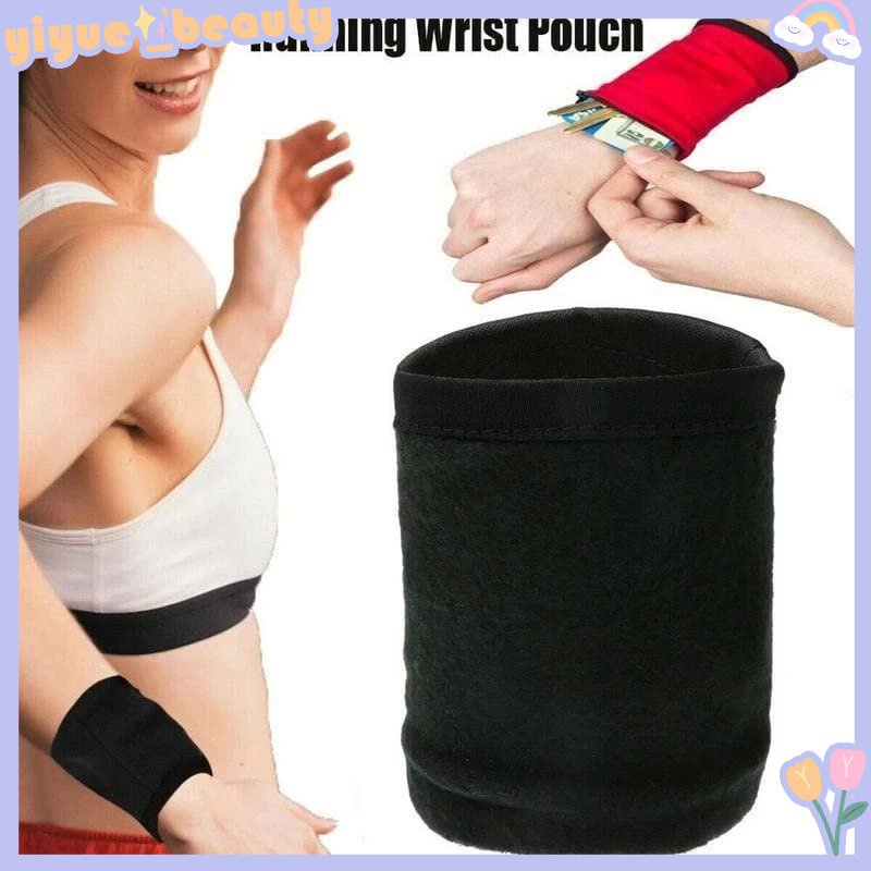 Ví Mini Đeo Cổ Tay Có Dây Kéo Bằng Cotton An Toàn Cho Nam Nữ Tập Thể Dục Chạy Bộ / Đạp Xe / Chạy Bộ